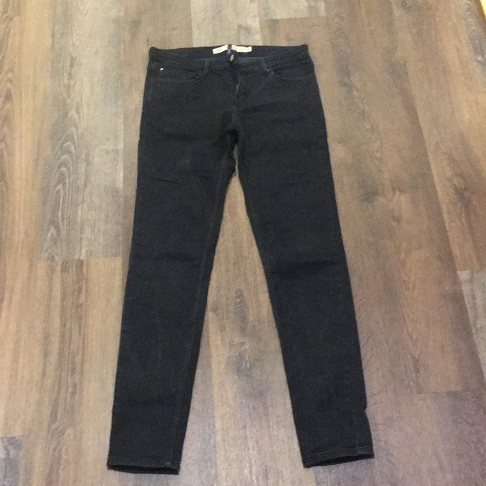 ZARA TRAFALUC SLUM FIT BLACK DENIM JEANS SZ 8